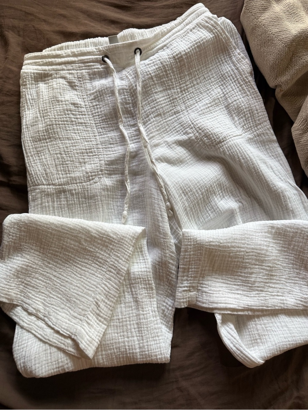 Cotton Gauze Drawstring Pants